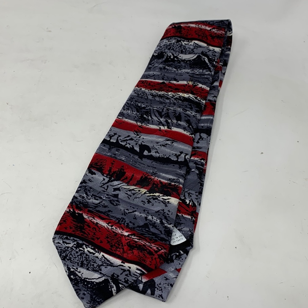 Milano 100% silk tie blue red